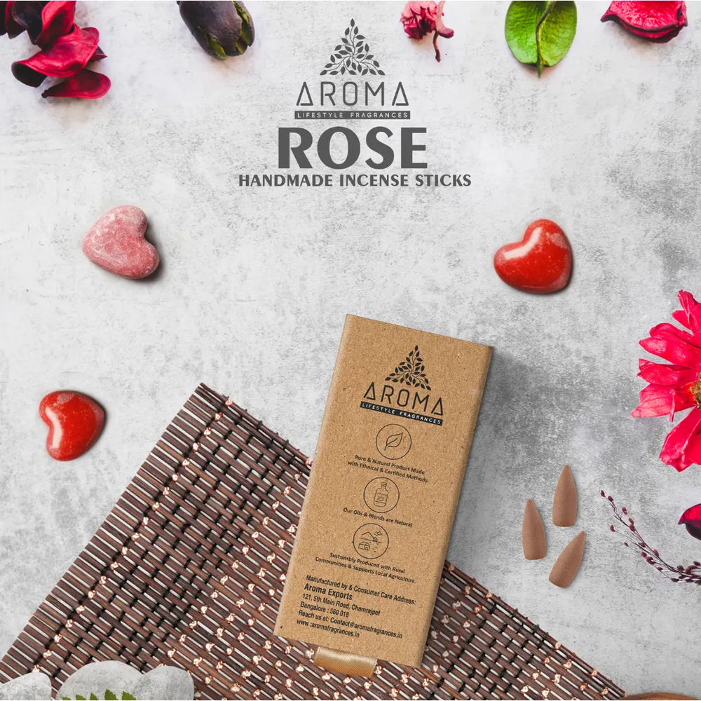 Nature Backflow Cones - Rose (Pack of Two) Aroma Fragrances