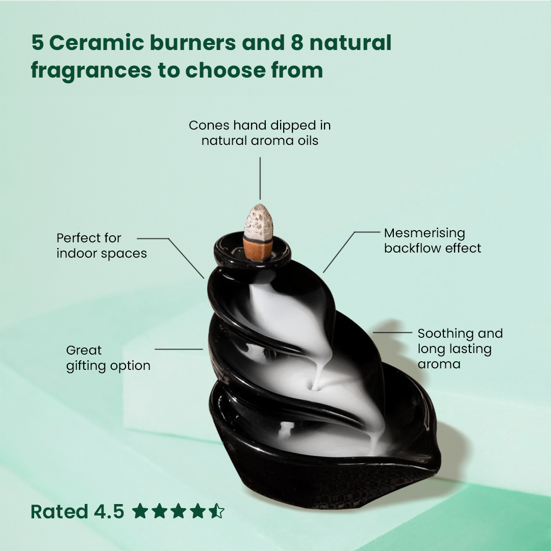 BackFlow Cones & Stand Combo Aroma Lifestyle Fragrances